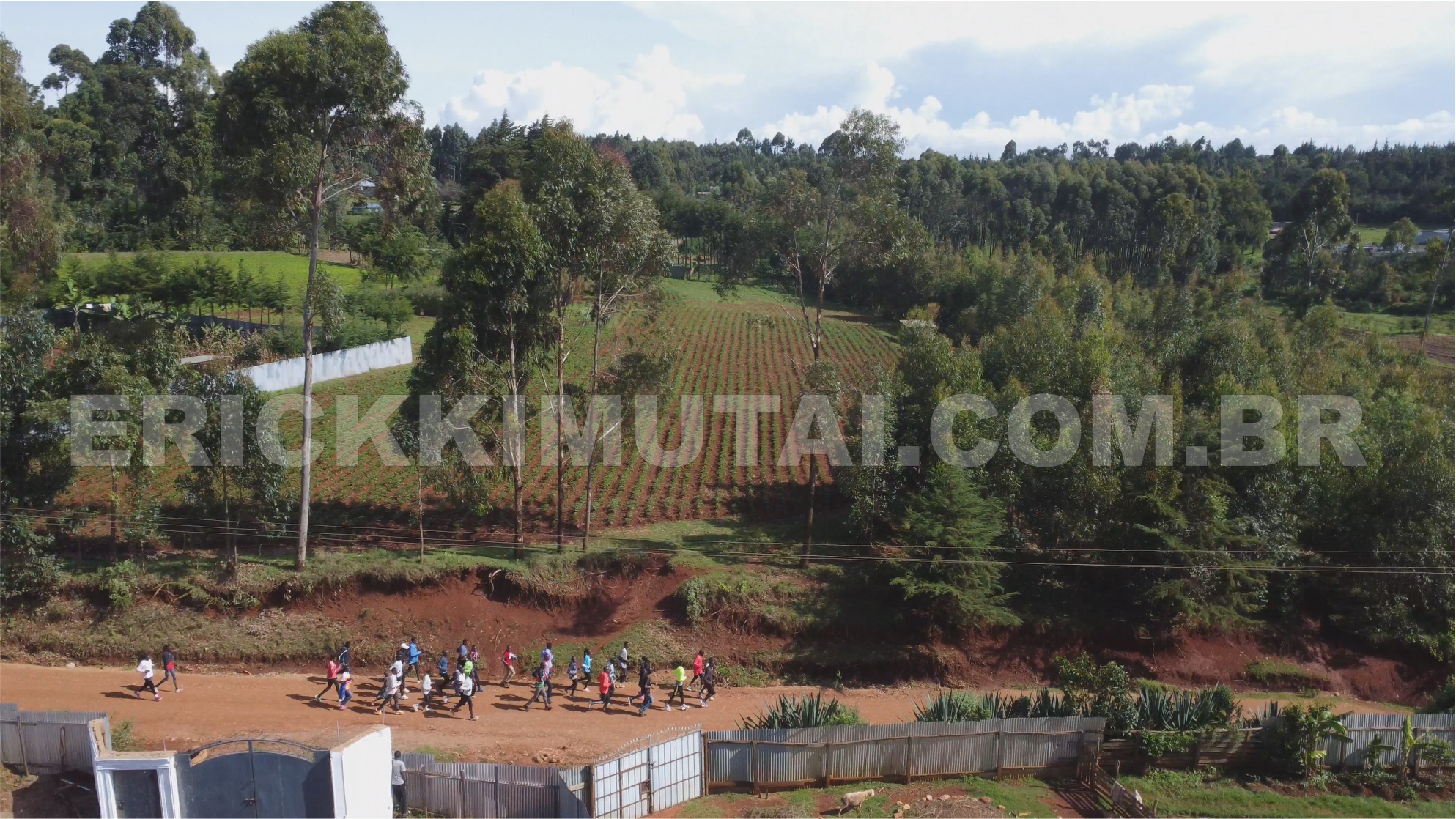 Vista aérea de treino em Iten